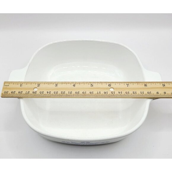 Corning Ware 1 Quart Blue Cornflower Casserole (P-1-B) Square No Lid Vintage - Picture 10 of 10